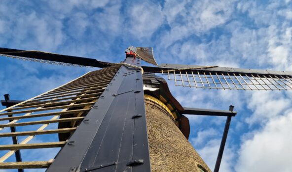 Een wiekenkruis van een molen in Kinderdijk