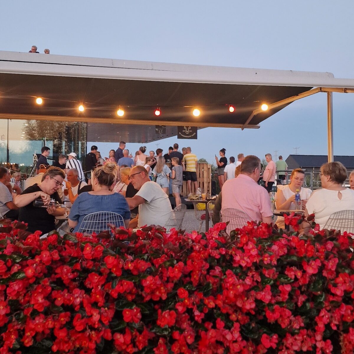 A cozy evening gathering during Illumination Week in Kinderdijk.