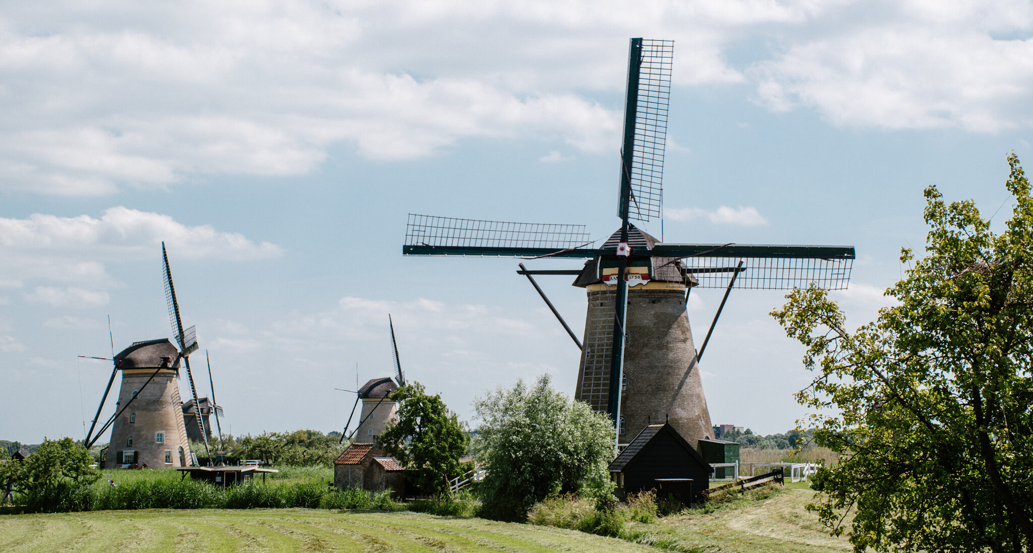 The Nederwaard windmills of Kinderdijk.