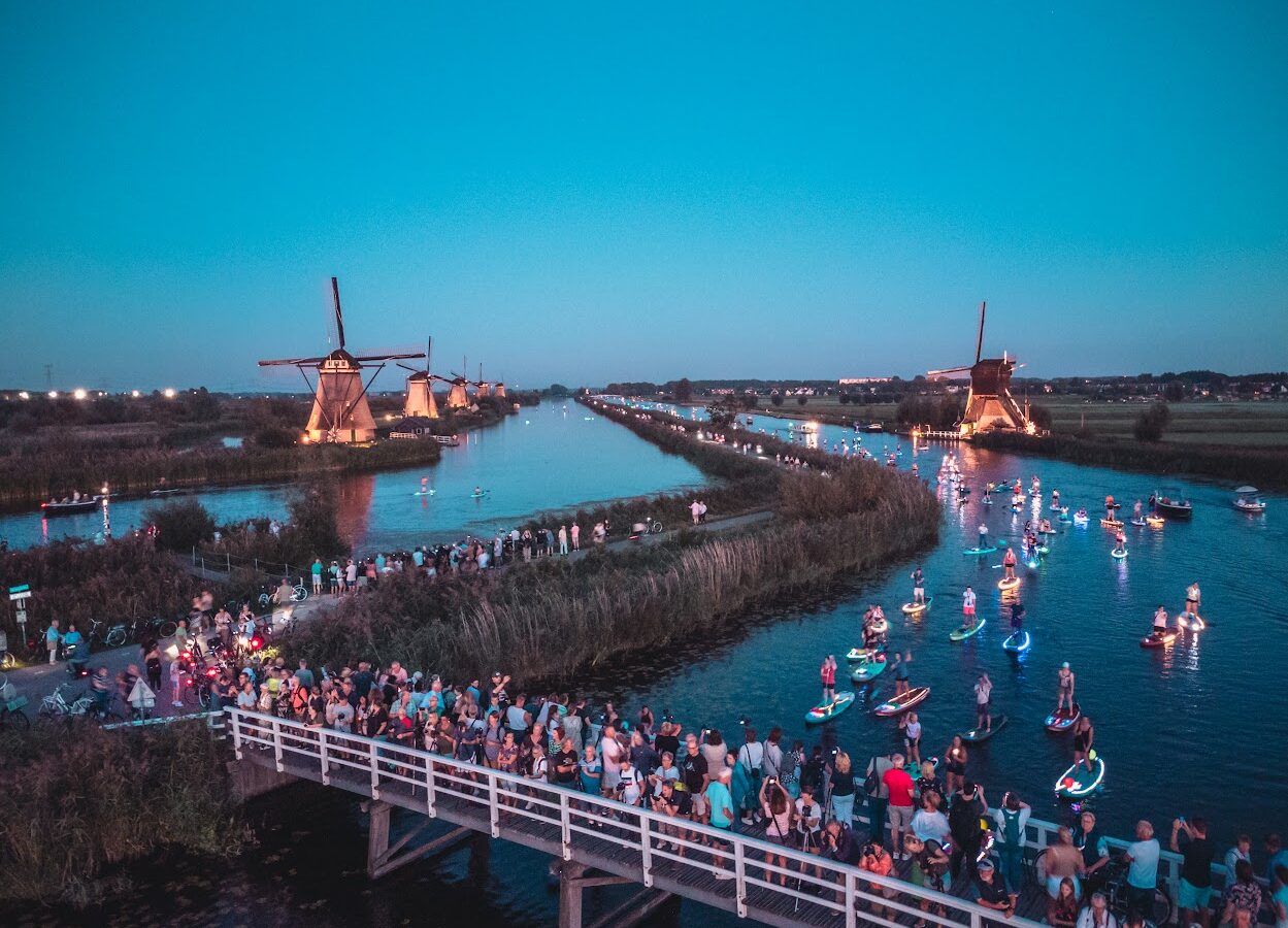 Supavond tijdens de Verlichtingsweek in Kinderdijk